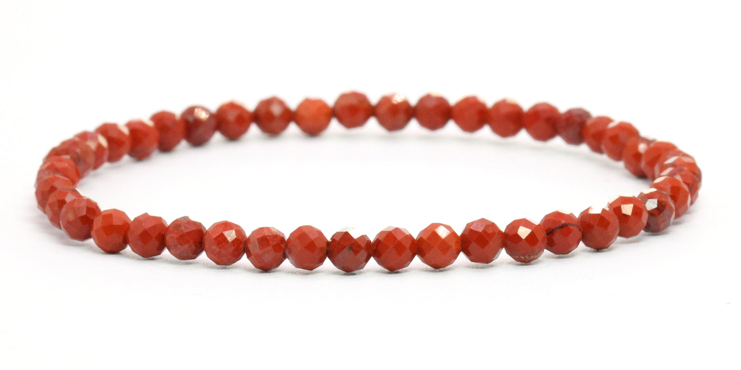 Echtes Roter Jaspis Edelstein Armband 4mm facettiert