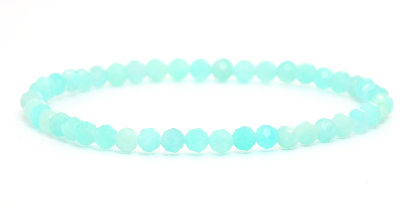 Echtes Amazonit Edelstein Armband 4mm facettiert