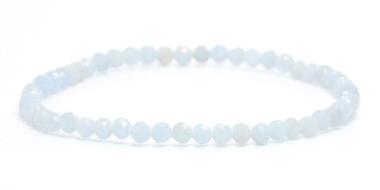 Echtes Blauer Angelit Edelstein Armband 4mm facettiert