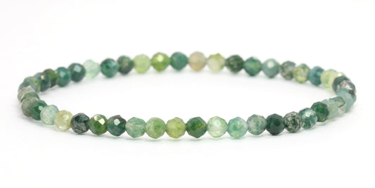 Echtes Moosachat Edelstein Armband 4mm facettiert