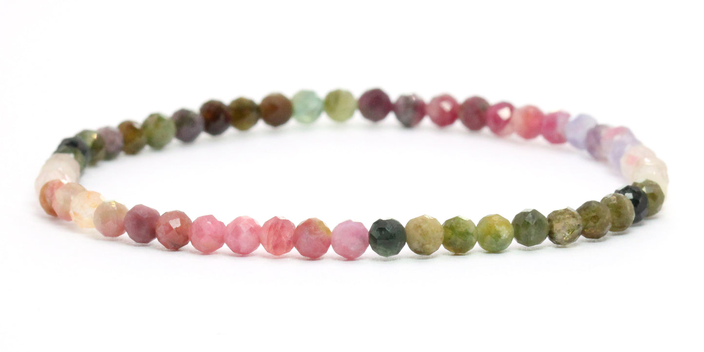 Echtes Regenbogenturmlain Edelstein Armband 4mm facettiert