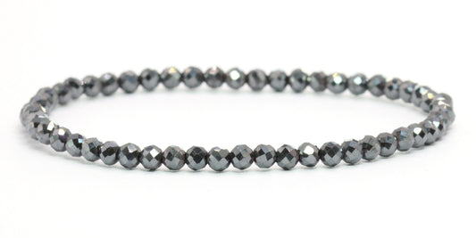 Echtes Hämatit Edelstein Armband 4mm facettiert