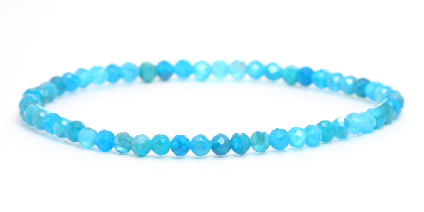 Echtes Apatit Edelstein Armband 4mm facettiert