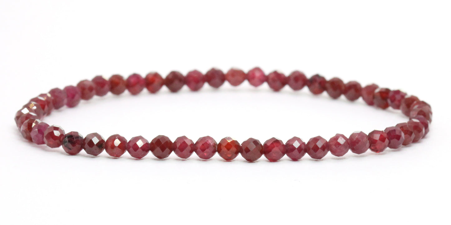 Echtes Granat Edelstein Armband 4mm facettiert