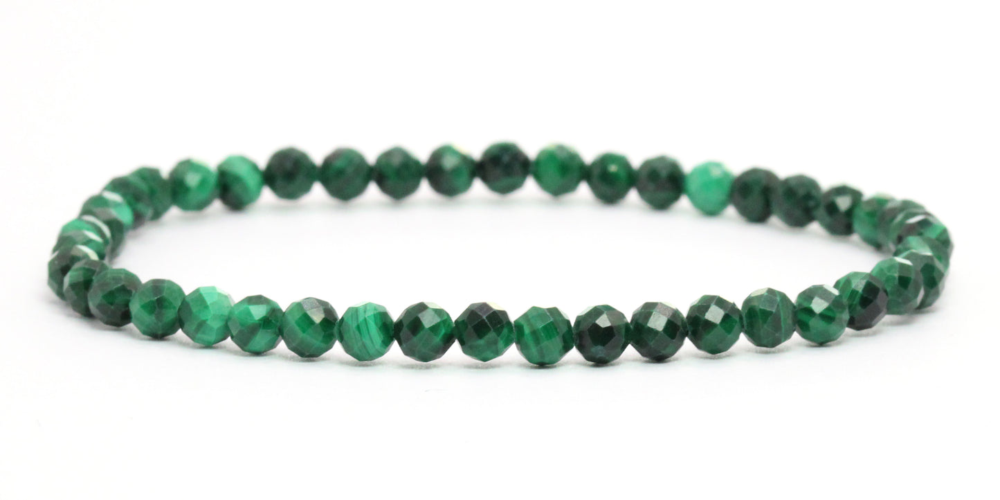 Echtes Malachit Edelstein Armband 4mm facettiert