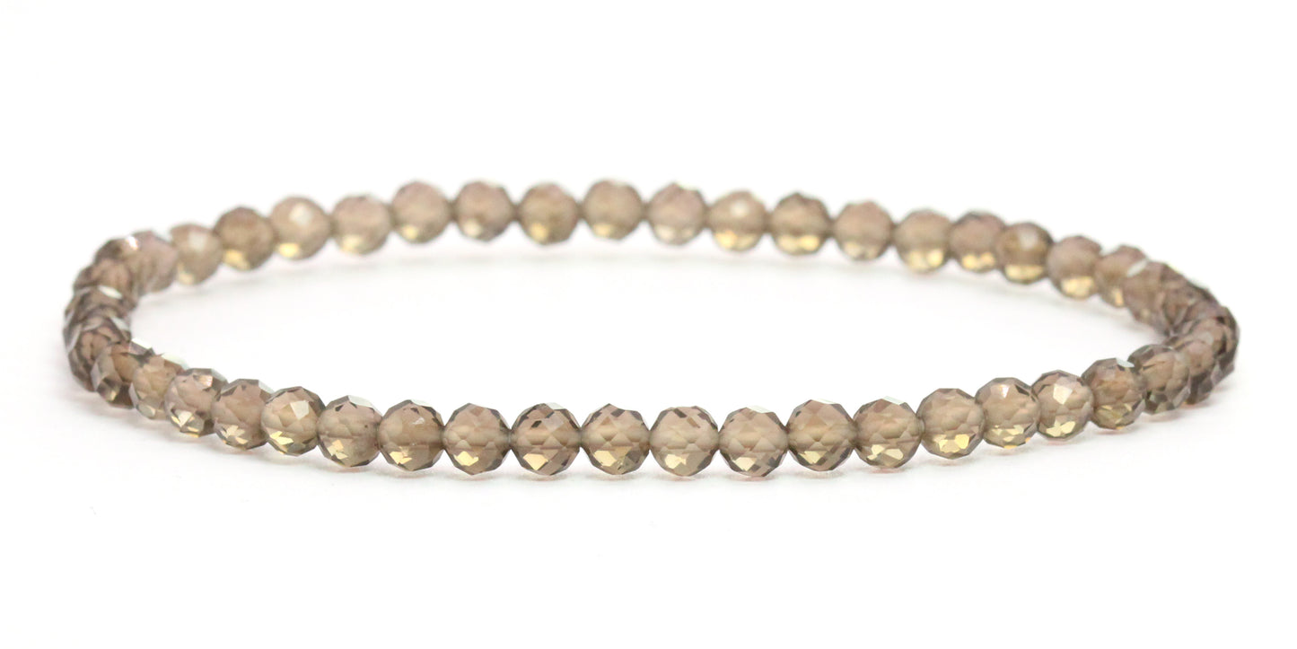 Echtes Rauchquarz Edelstein Armband 4mm facettiert