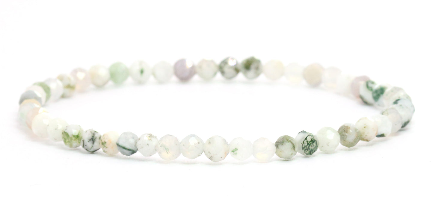 Echtes Baumachat Edelstein Armband 4mm facettiert