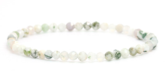 Echtes Baumachat Edelstein Armband 4mm facettiert