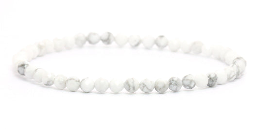 Echtes Howlith Edelstein Armband 4mm facettiert