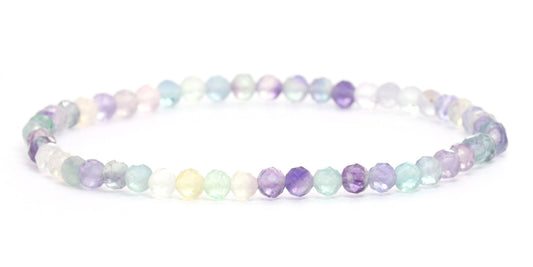Echtes Regenbogenfluorit Edelstein Armband 4mm facettiert