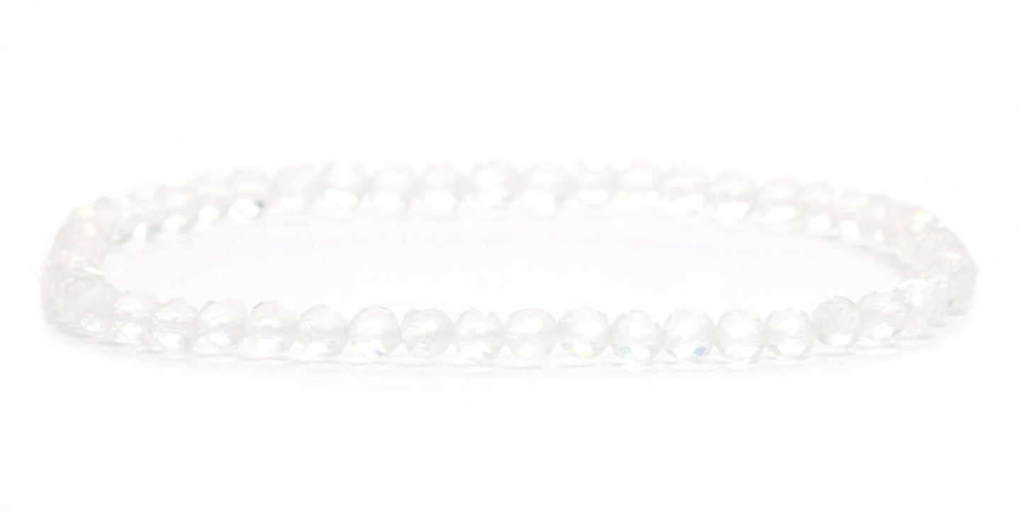 Echtes Bergkristall Edelstein Armband 4mm facettiert