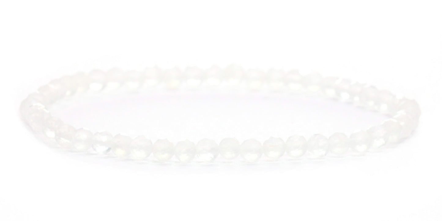 Echtes Mondstein Edelstein Armband 4mm facettiert