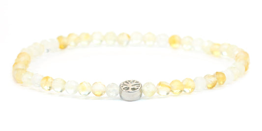 Echtes Citrin Edelstein Armband 4mm facettiert mit Lebensbaum