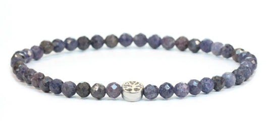 Echtes Saphir Edelstein Armband 4mm facettiert mit Lebensbaum