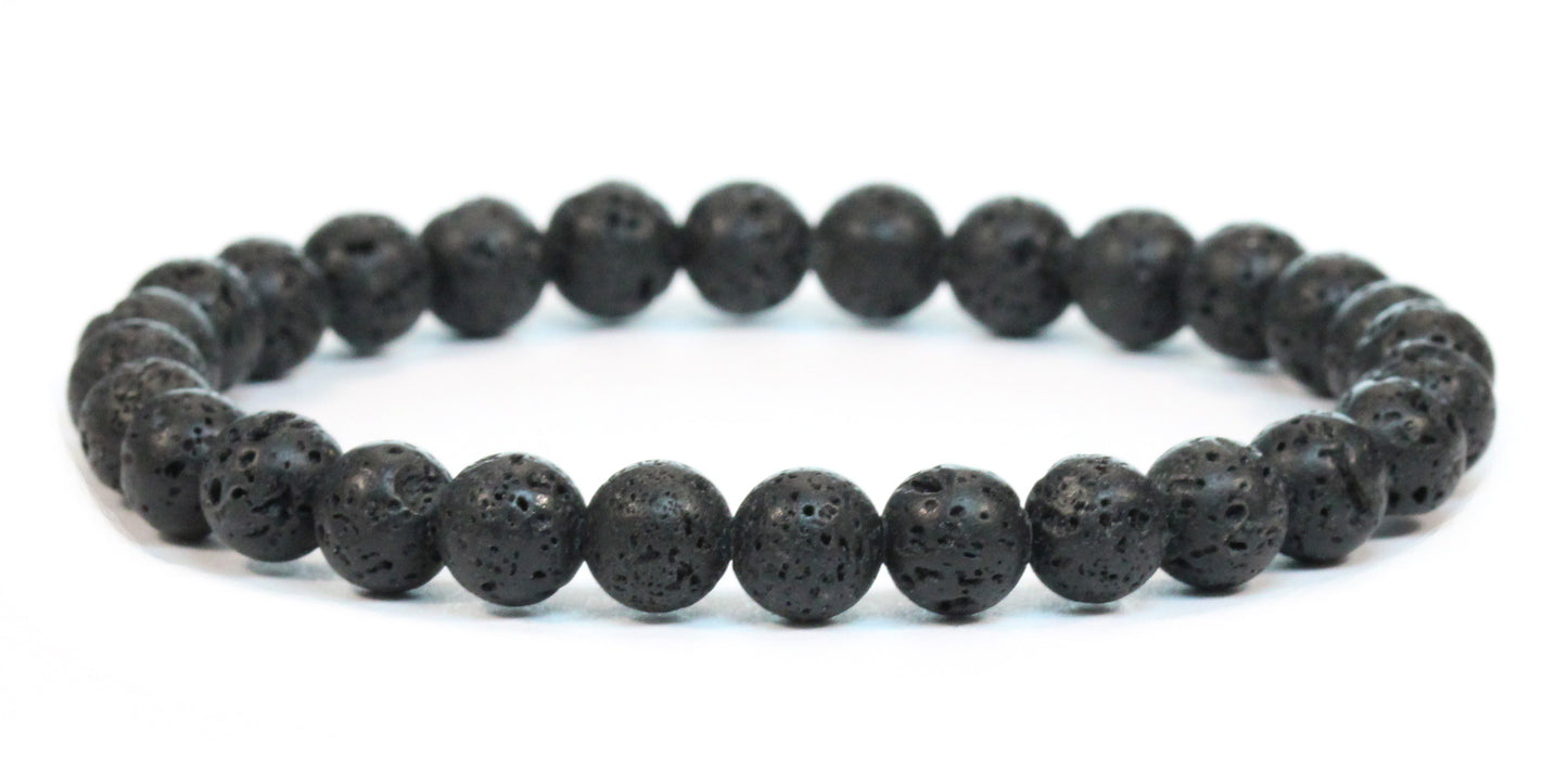 Echtes Lavastein Edelstein Armband 6mm