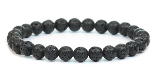 Echtes Lavastein Edelstein Armband 6mm