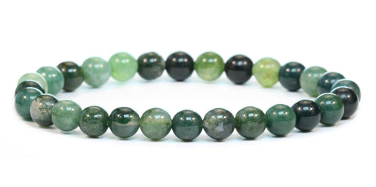 Echtes Moosachat Edelstein Armband 6mm