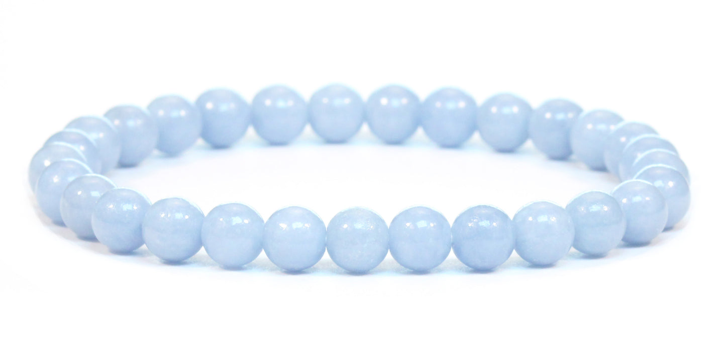 Echtes Blauer Angelit Edelstein Armband 6mm