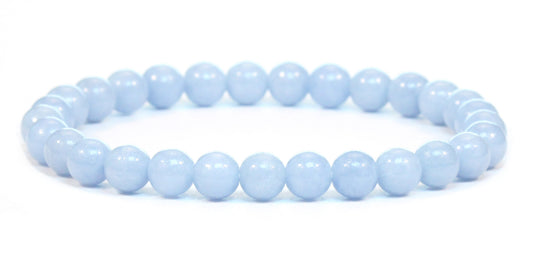 Echtes Blauer Angelit Edelstein Armband 6mm