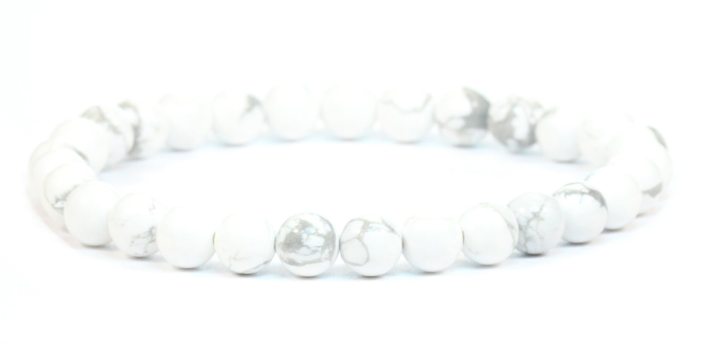 Echtes Howlith Edelstein Armband 6mm