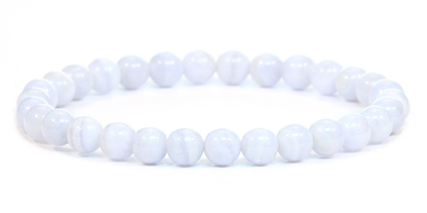 Echtes Blauer Spitzenachat Edelstein Armband 6mm
