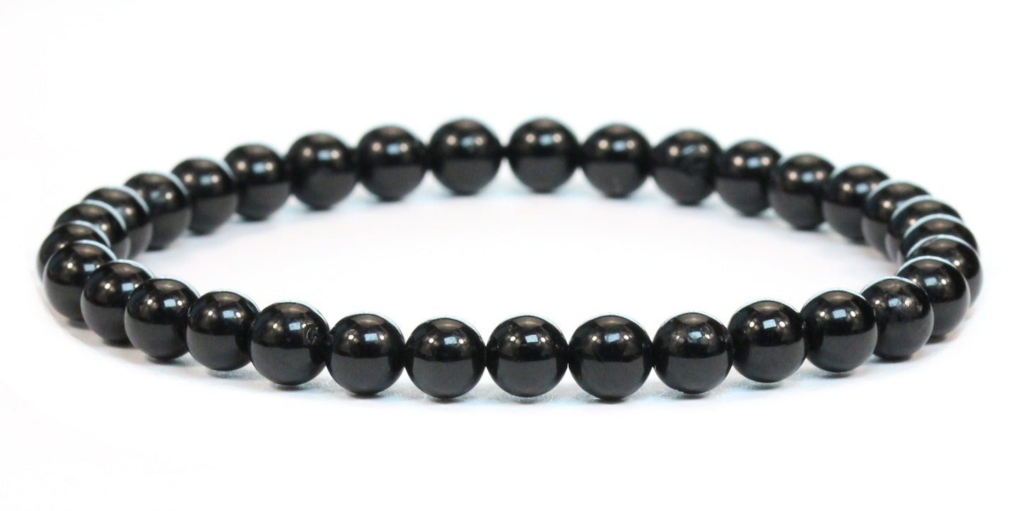 Echtes Schwarzer Turmalin Edelstein Armband 6mm