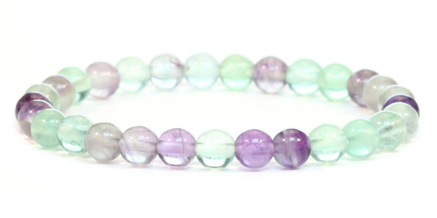 Echtes Regenbogenfluorit Edelstein Armband 6mm