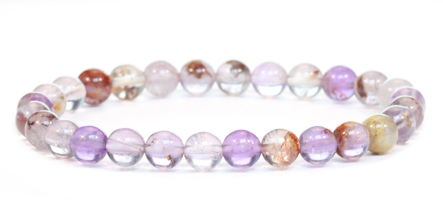 Echtes Super Seven Amethyst Edelstein Armband 6mm