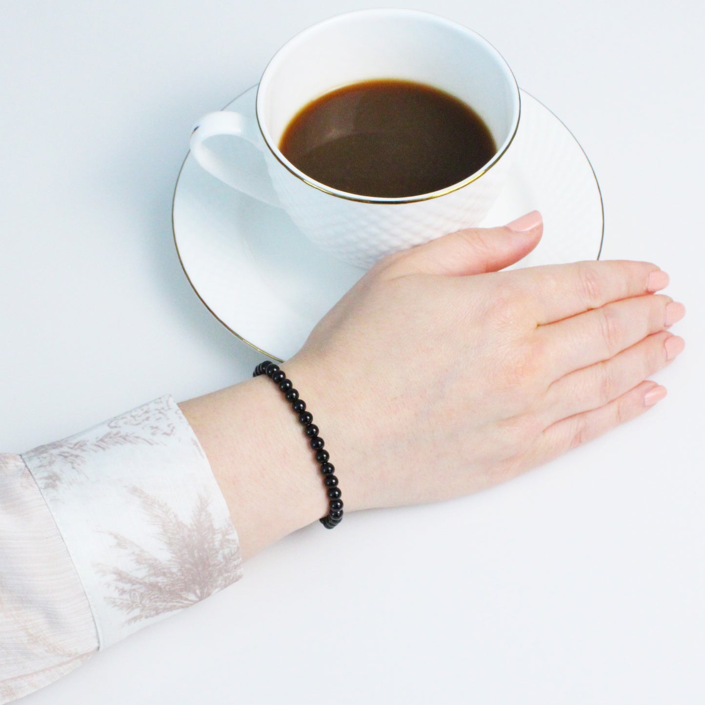 Echtes Onyx Edelstein Armband 4mm