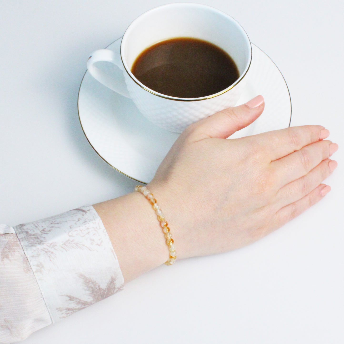 Echtes Citrin Edelstein Armband 4mm