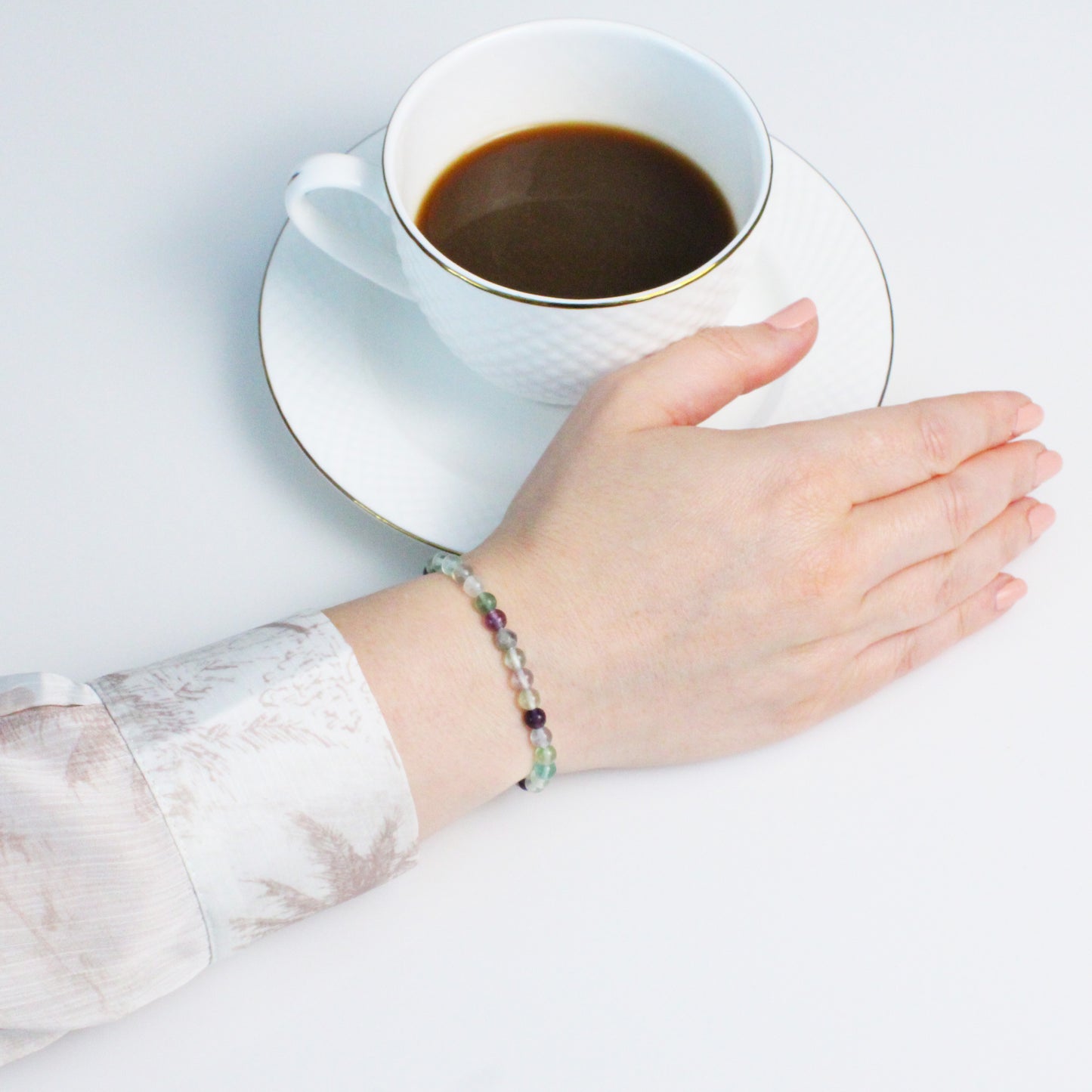Echtes Regenbogenfluorit Edelstein Armband 4mm