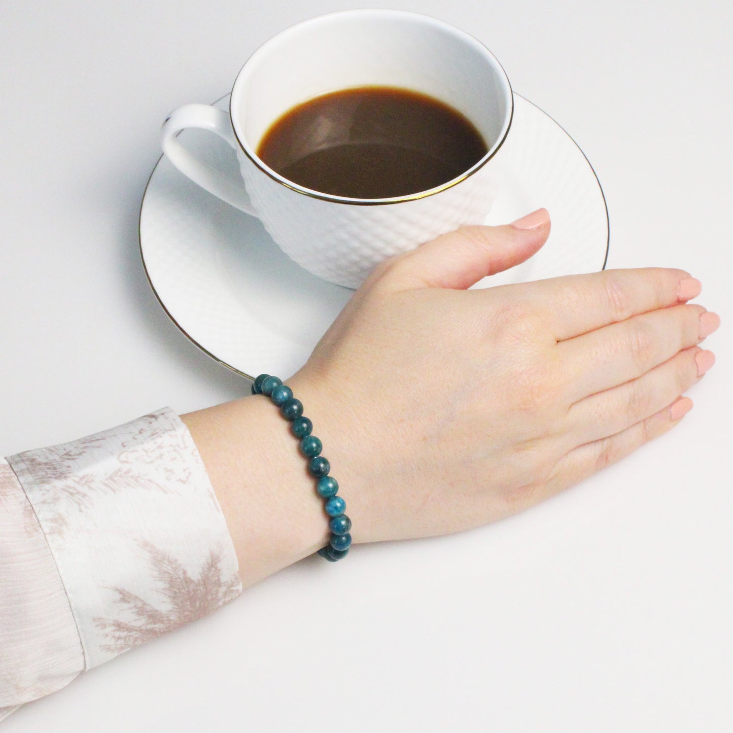 Echtes Apatit Edelstein Armband 6mm