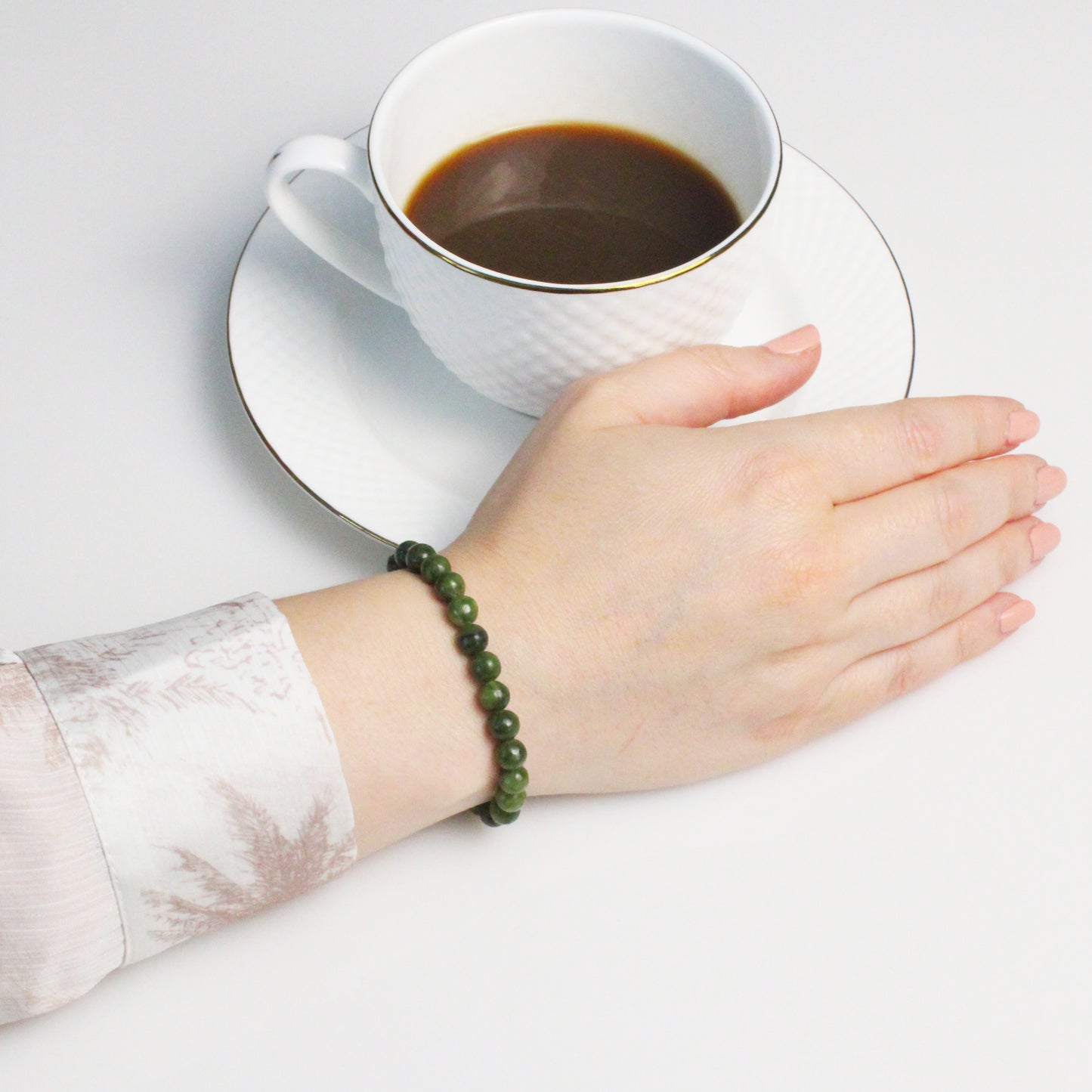 Echtes Nephrit Edelstein Armband 6mm