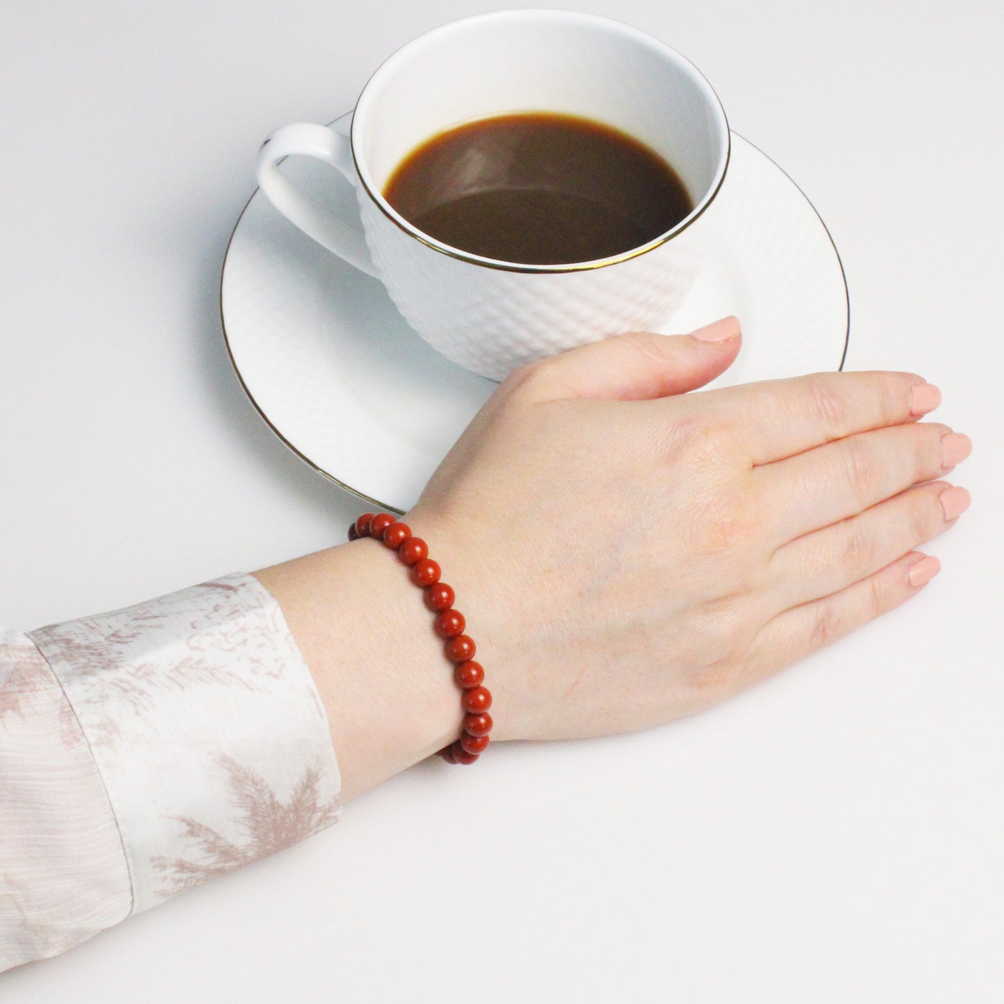 Echtes Roter Jaspis Edelstein Armband 6mm