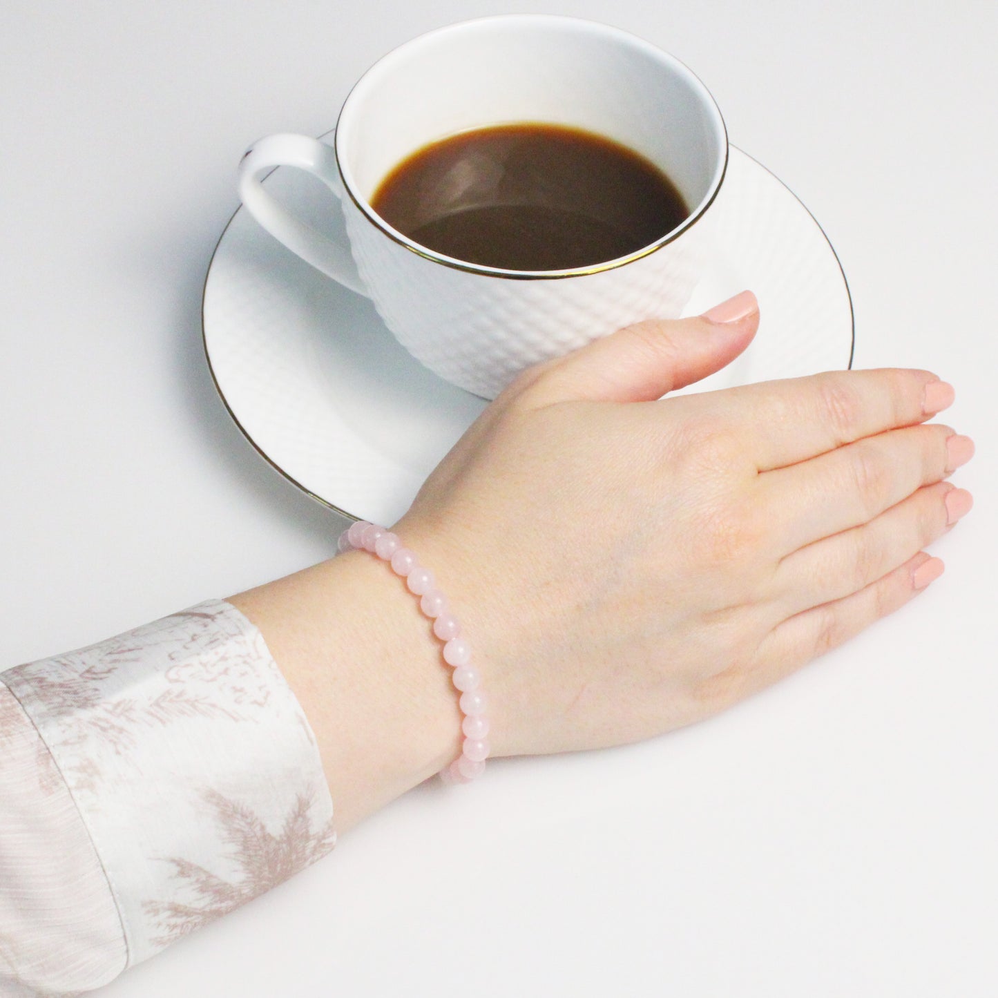 Echtes Rosenquarz Edelstein Armband 6mm