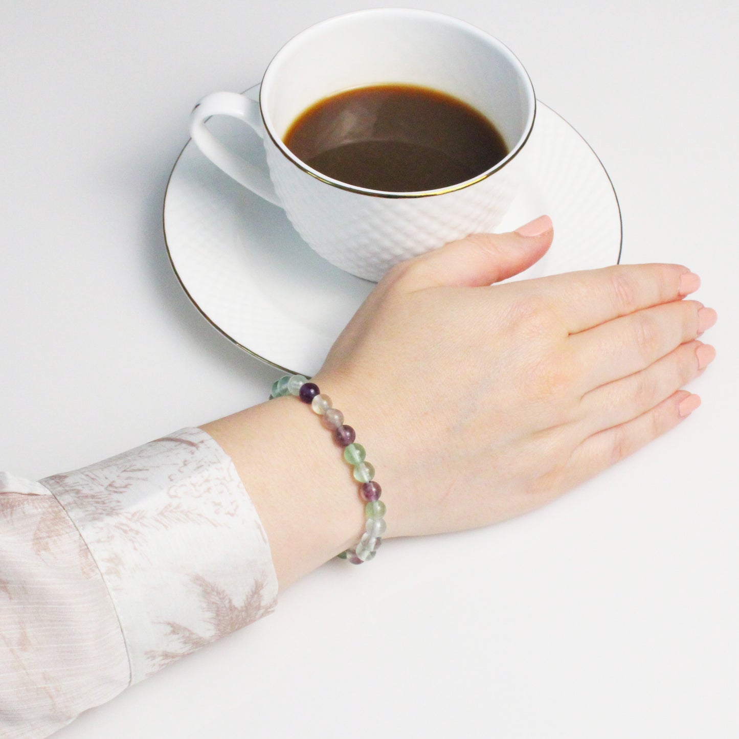 Echtes Regenbogenfluorit Edelstein Armband 6mm