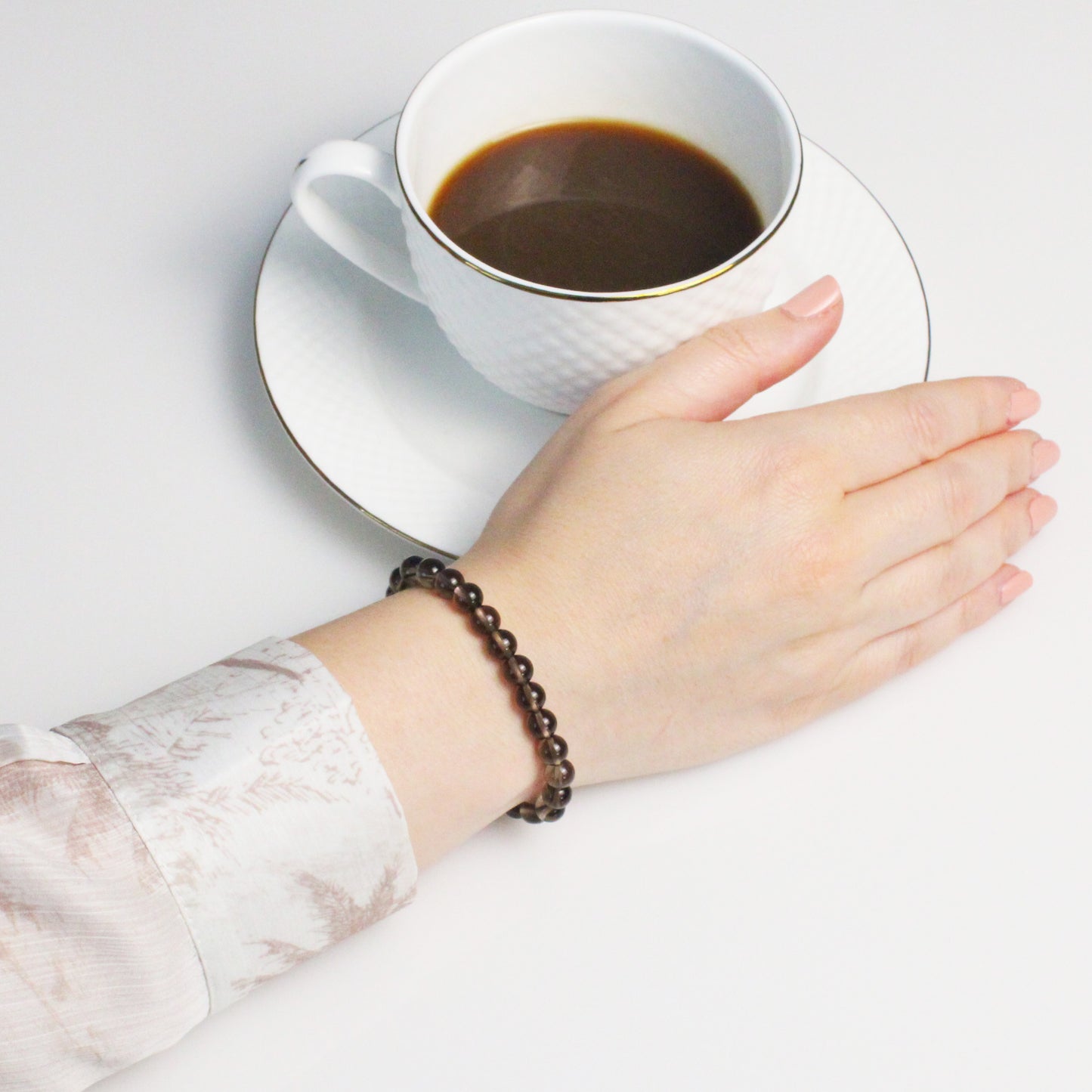 Echtes Rauchquarz Edelstein Armband 6mm