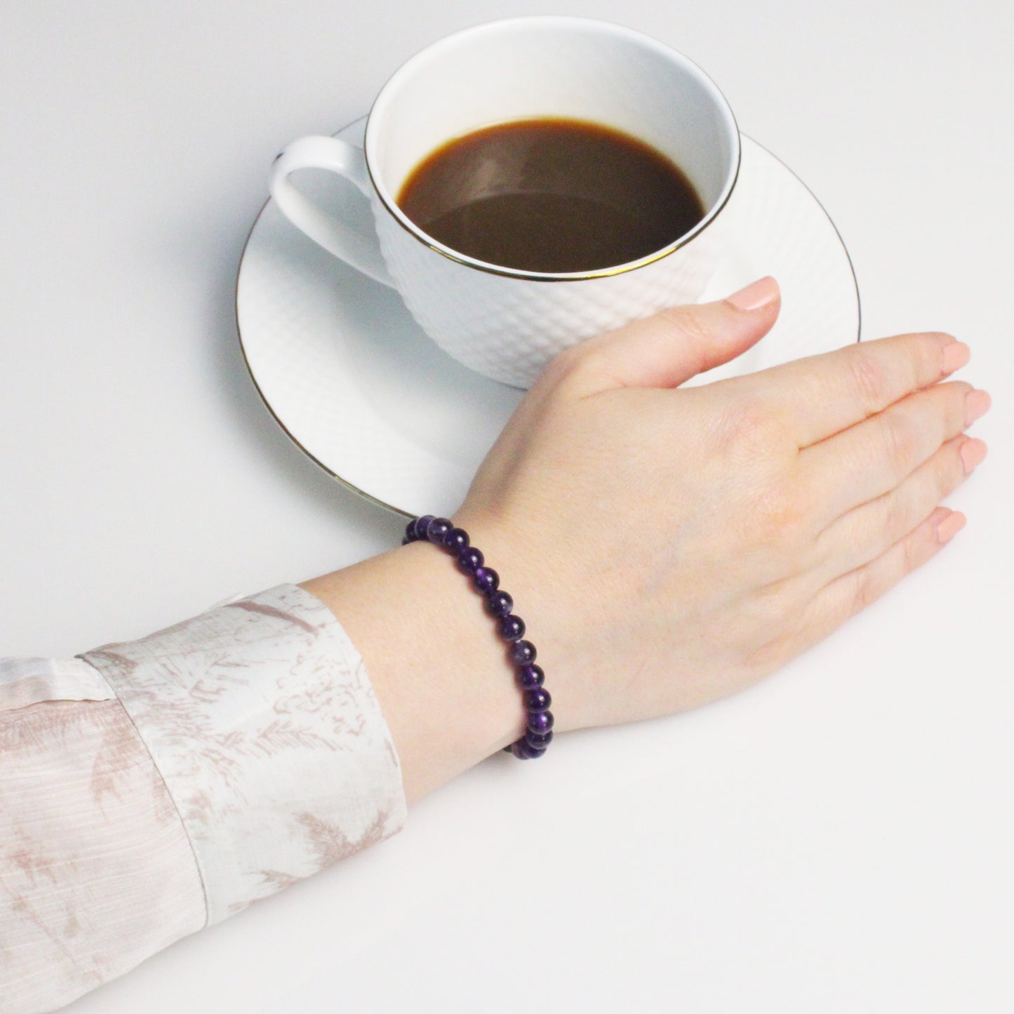 Echtes Amethyst Edelstein Armband 6mm