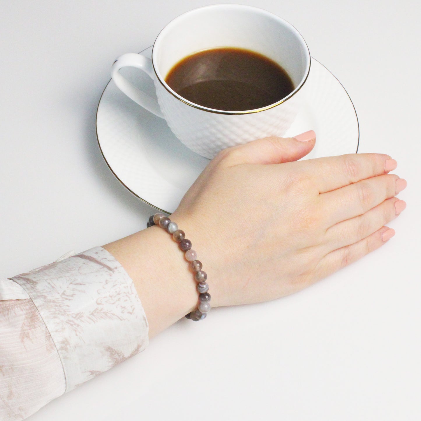 Echtes Botswana Achat Edelstein Armband 6mm