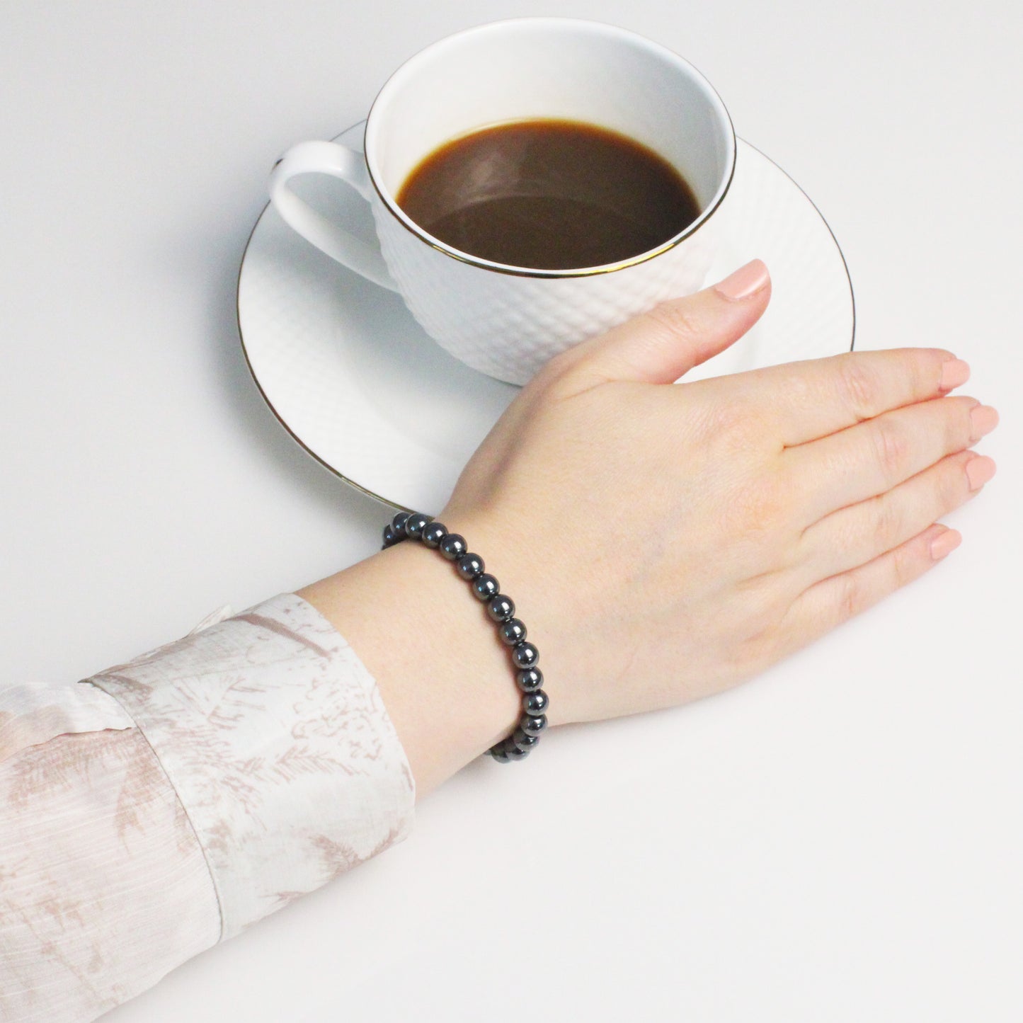 Echtes Hämatit Edelstein Armband 6mm