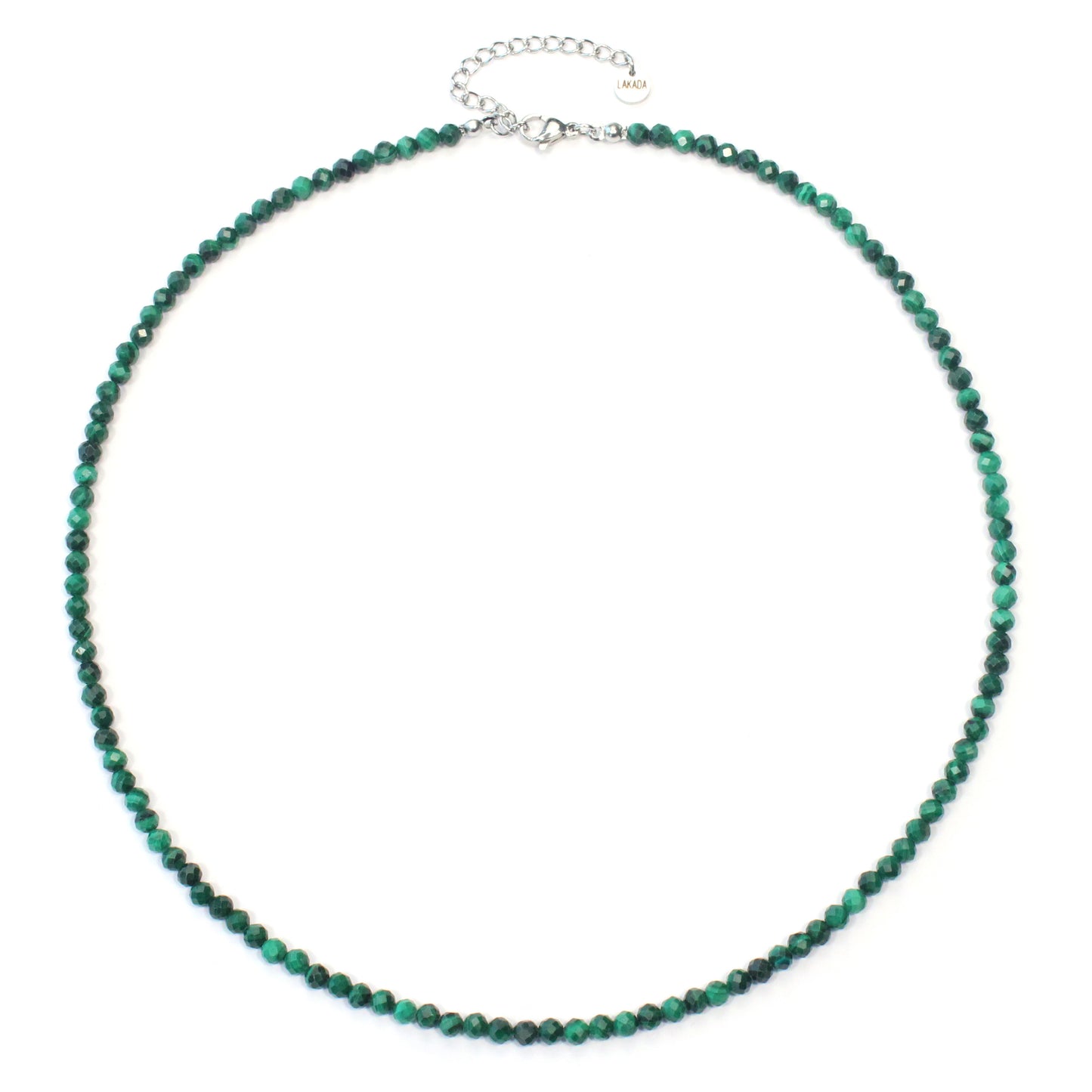 Malachit Edelstein Halskette 4mm facettiert - Länge verstellbar