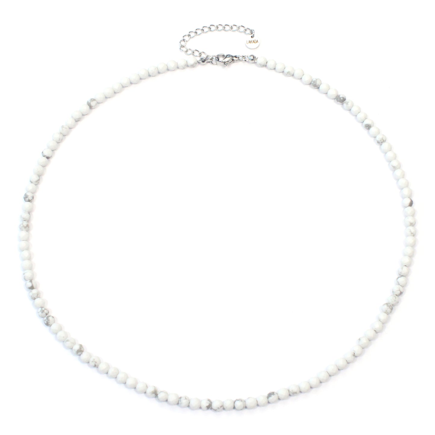 Howlith Edelstein Halskette 4mm facettiert - Länge verstellbar