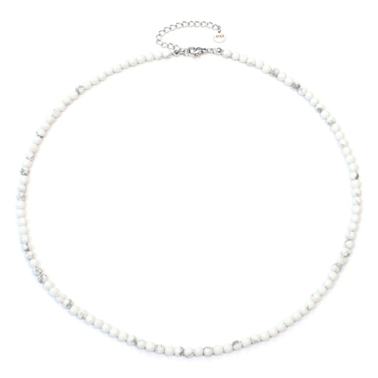 Howlith Edelstein Halskette 4mm facettiert - Länge verstellbar
