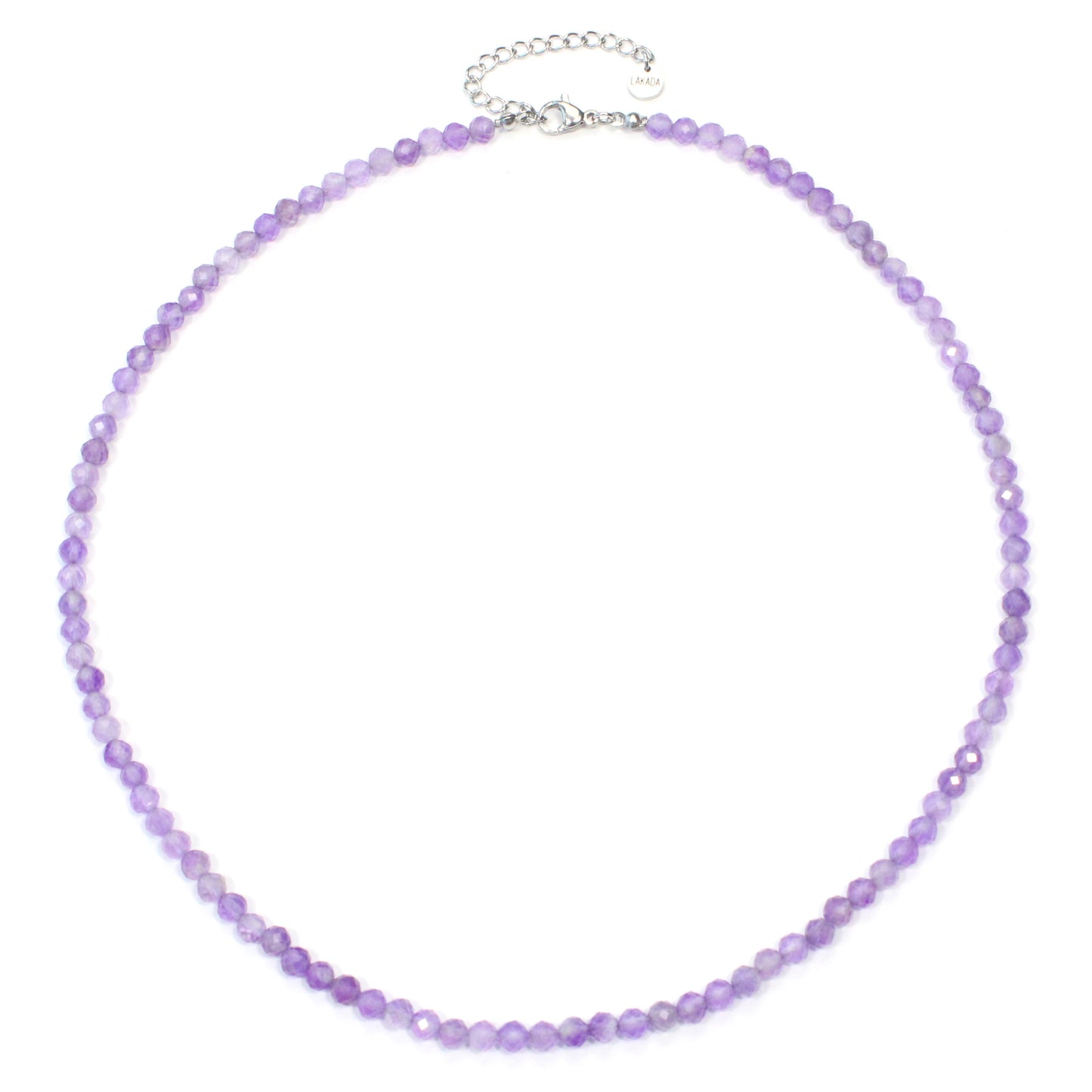 Amethyst Edelstein Halskette 4mm facettiert - Länge verstellbar