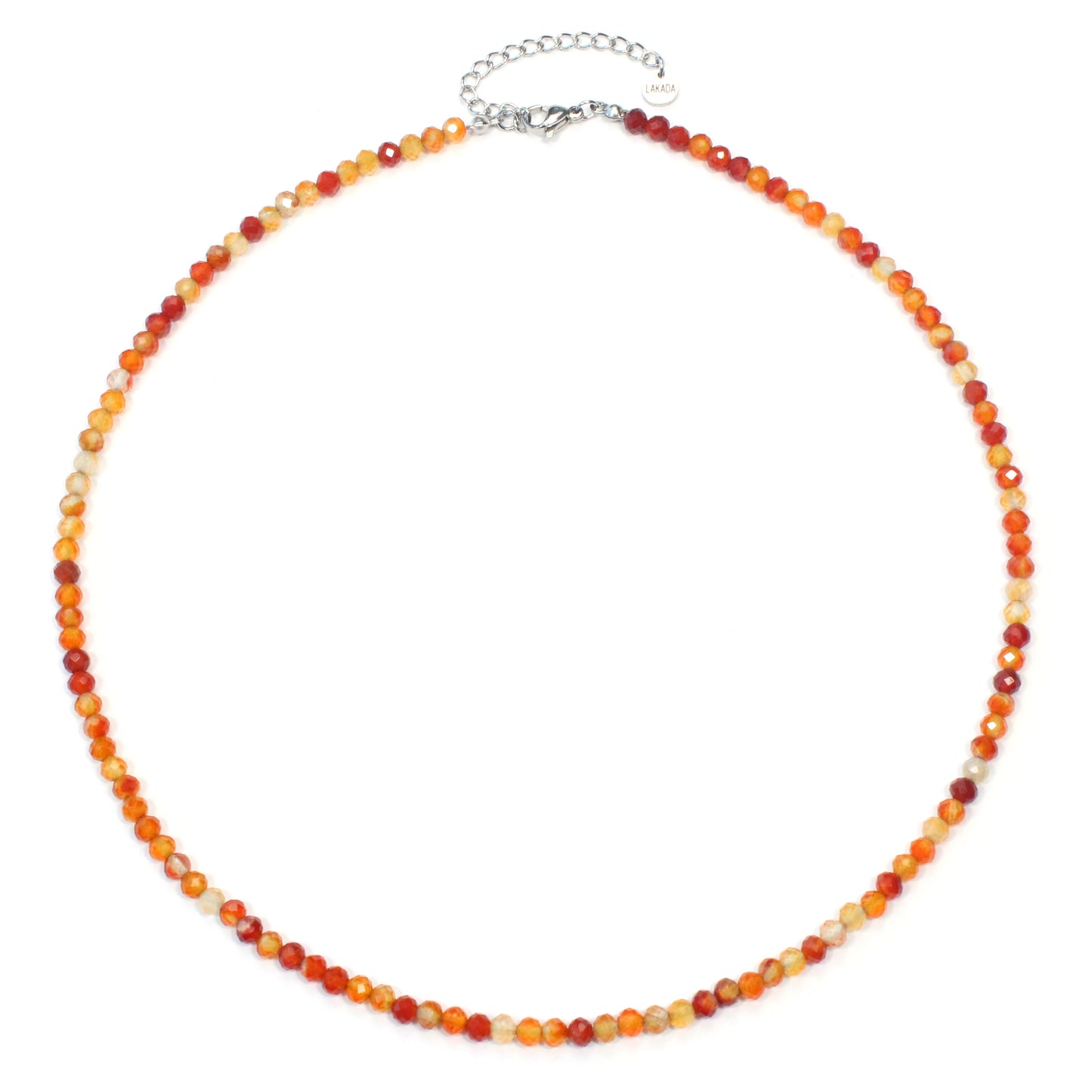 Karneol Edelstein Halskette 4mm facettiert - Länge verstellbar