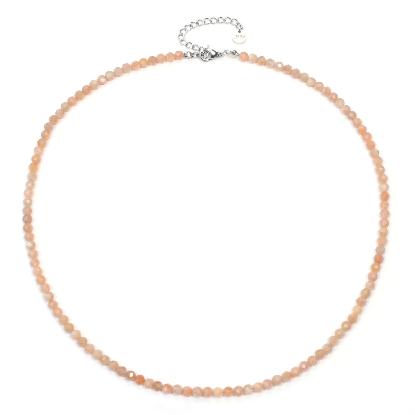 Sonnenstein Edelstein Halskette 4mm facettiert - Länge verstellbar