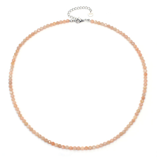 Sonnenstein Edelstein Halskette 4mm facettiert - Länge verstellbar
