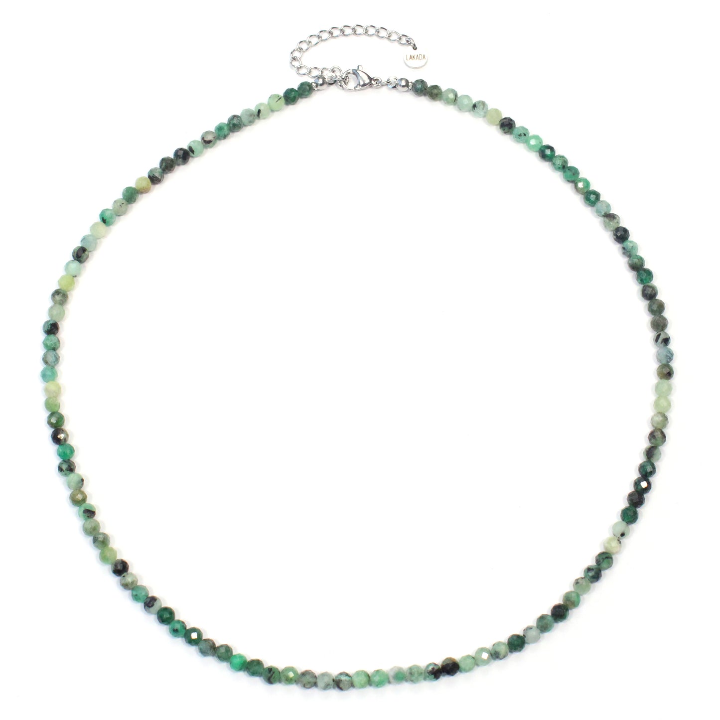 Smaragd Edelstein Halskette 4mm facettiert - Länge verstellbar