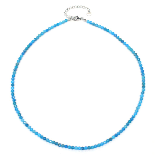 Apatit Edelstein Halskette 4mm facettiert - Länge verstellbar