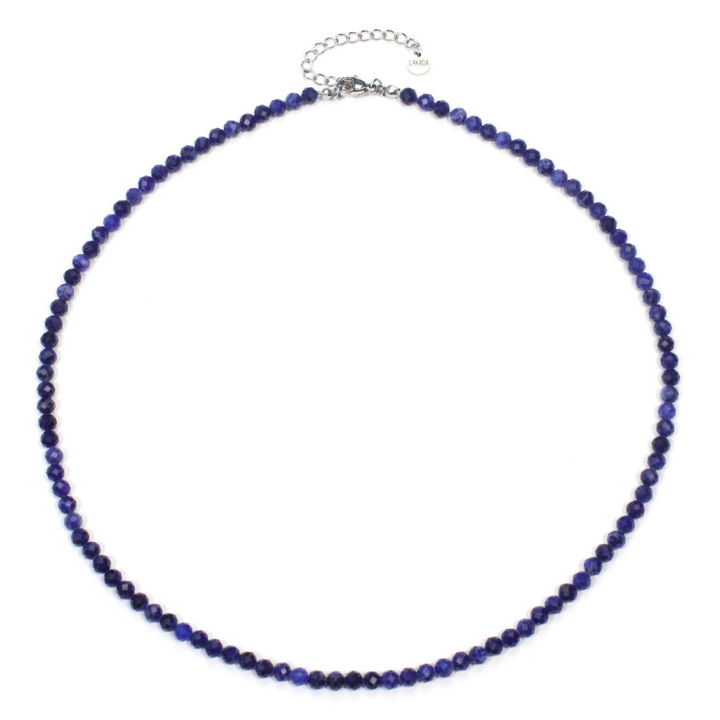Sodalith Edelstein Halskette 4mm facettiert - Länge verstellbar